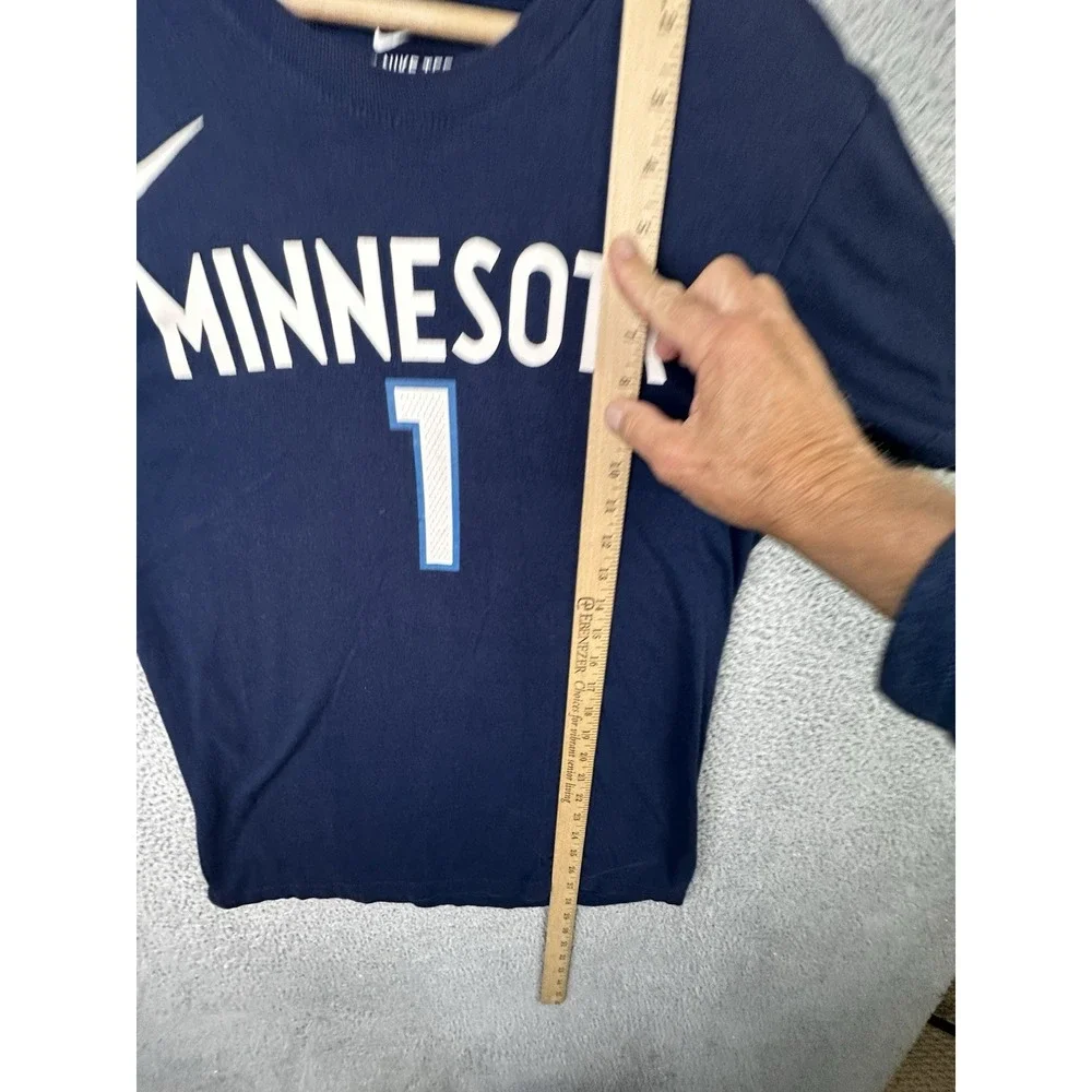 Anthony Edwards #1 Minnesota Timberwolves T Shirt Adult Small Blue - Picture 7 of 8